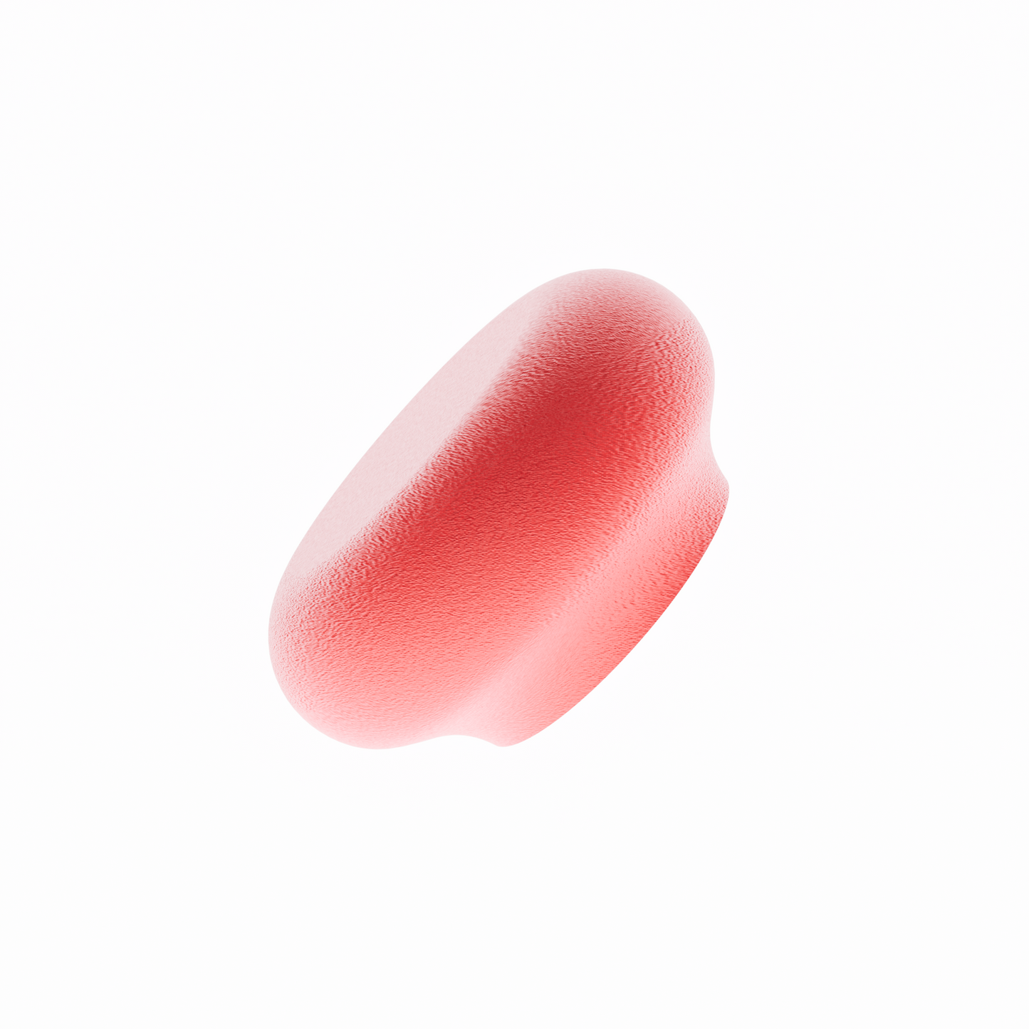 Un crochet mural design Benga Studio en forme de galet, photographié de face sur un fond blanc pur. De couleur rouge vif, cette patère originale présente une forme douce et arrondie avec une finition mate et délicatement texturée, caractéristique de son impression 3D éco-responsable.